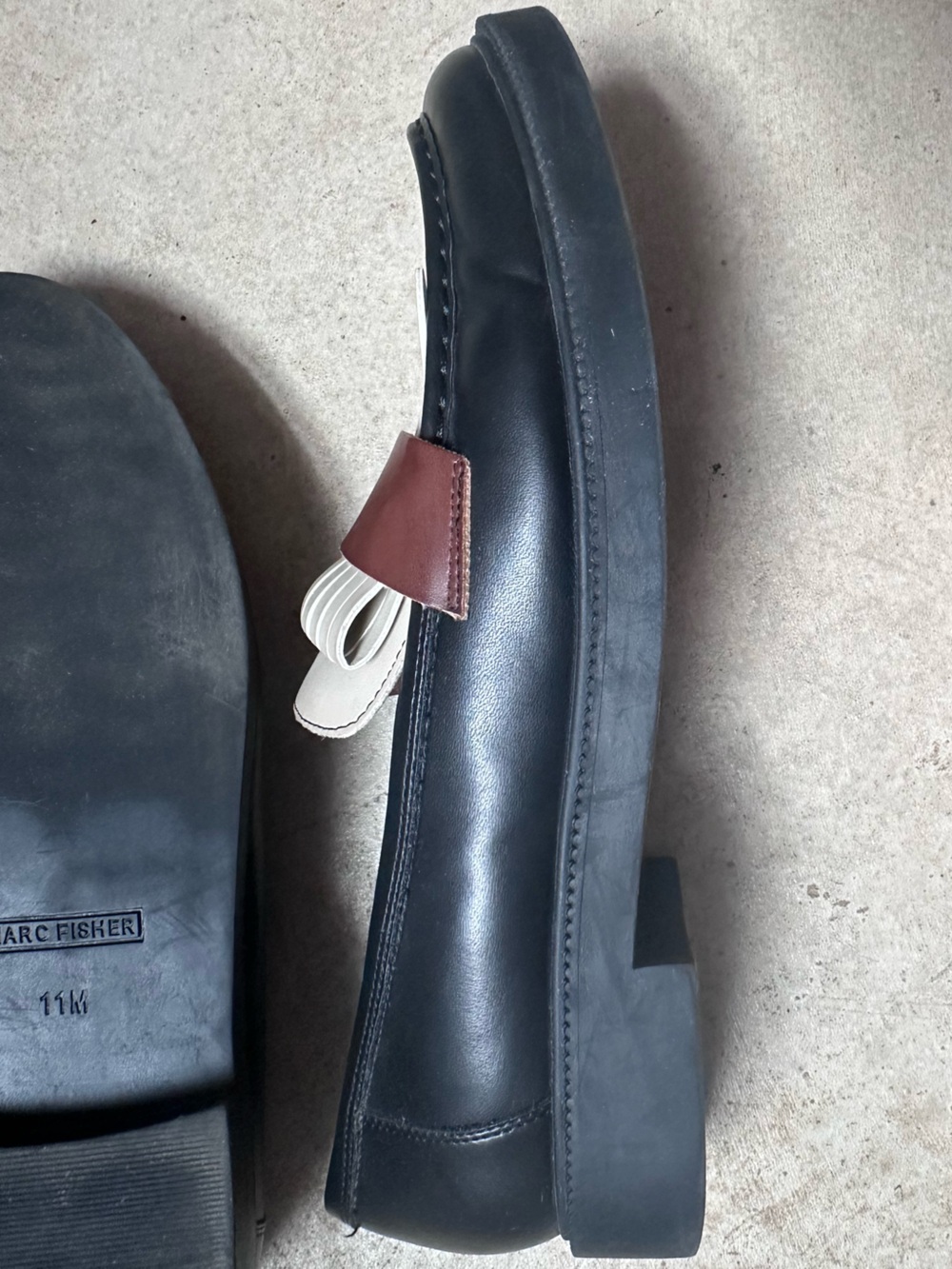Marc Fisher Colorblock Kiltie Loafers Black Cream Brown Size Women’s 11M Preppy - Picture 7 of 11